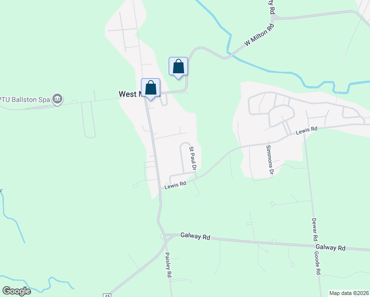 map of restaurants, bars, coffee shops, grocery stores, and more near 2011 Saint Paul Drive in Ballston Spa