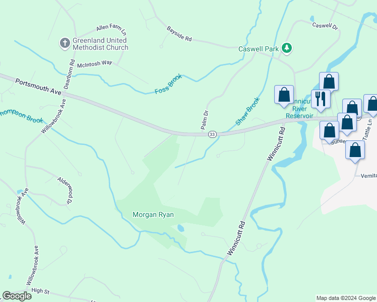 map of restaurants, bars, coffee shops, grocery stores, and more near 15 Coastal Way in Greenland