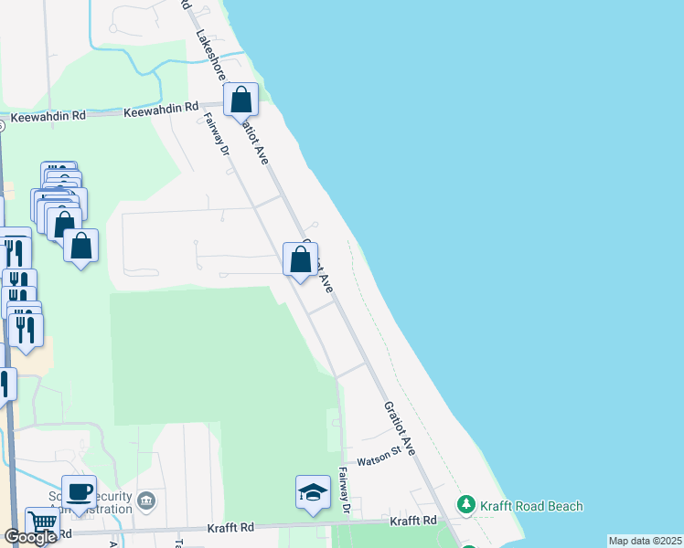 map of restaurants, bars, coffee shops, grocery stores, and more near 4250 Gratiot Avenue in Port Huron