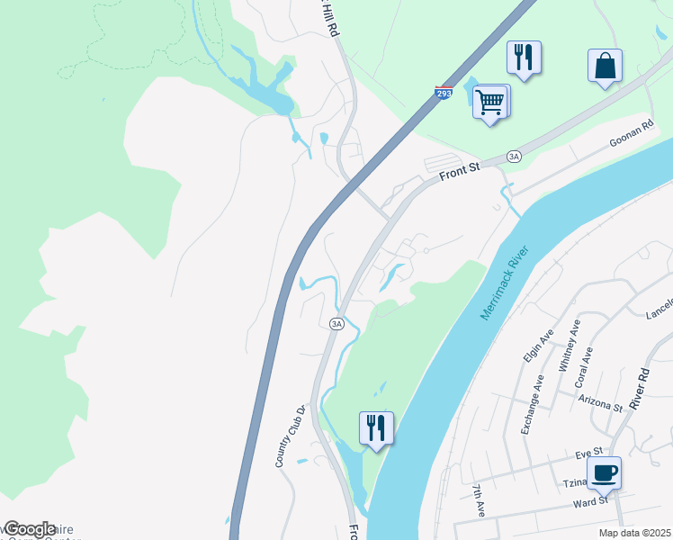 map of restaurants, bars, coffee shops, grocery stores, and more near Old Hackett Hill Road in Manchester