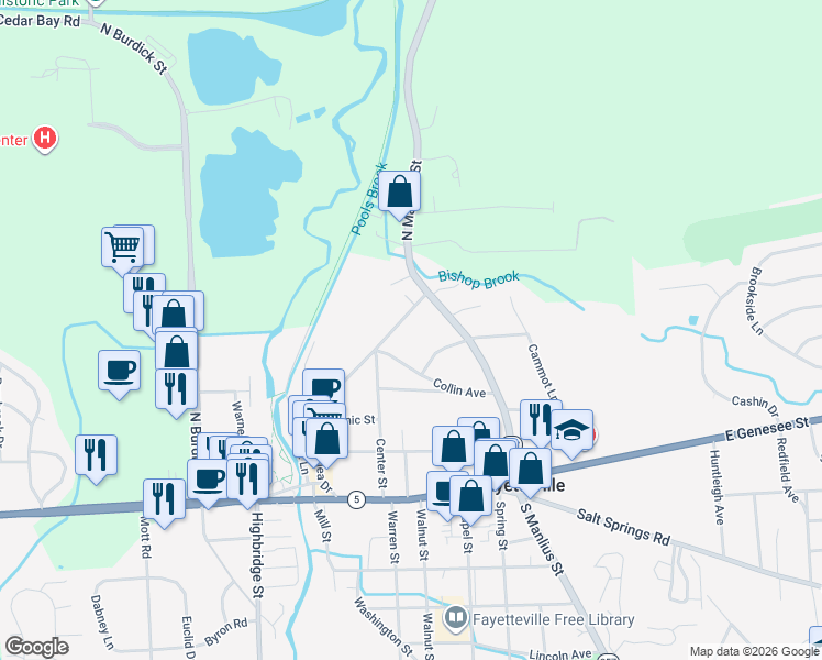 map of restaurants, bars, coffee shops, grocery stores, and more near 201 Lafayette Lane in Fayetteville