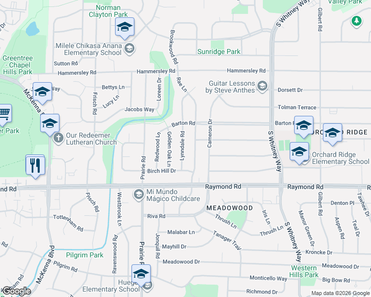 map of restaurants, bars, coffee shops, grocery stores, and more near 1810 Lynndale Road in Madison