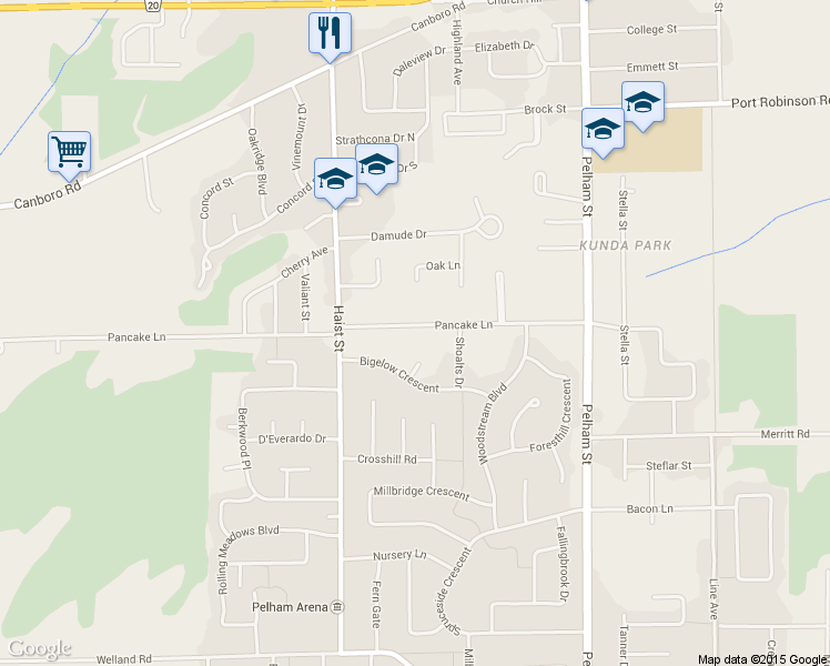 map of restaurants, bars, coffee shops, grocery stores, and more near 34 Pancake Lane in Pelham