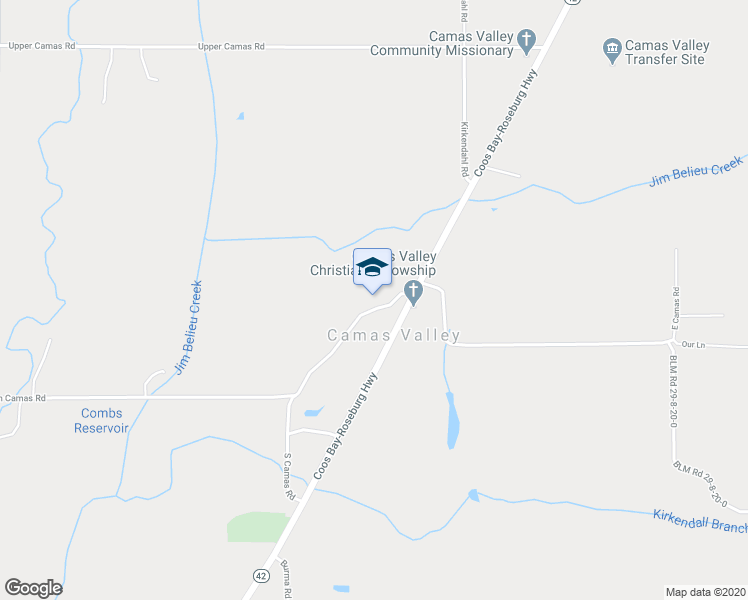 map of restaurants, bars, coffee shops, grocery stores, and more near 197 Main Camas Road in Camas Valley