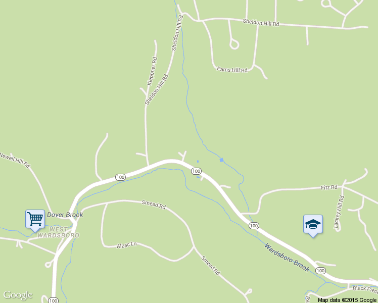 map of restaurants, bars, coffee shops, grocery stores, and more near 4448 Rte 100 in Wardsboro