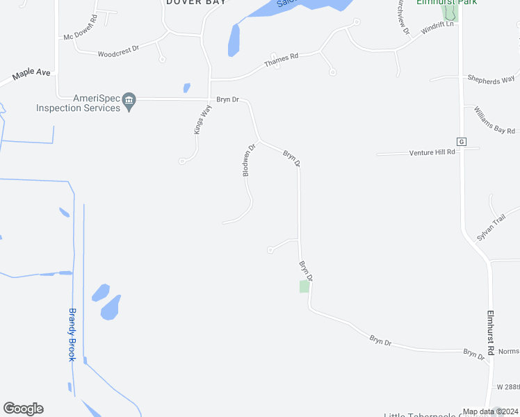 map of restaurants, bars, coffee shops, grocery stores, and more near W296N298 Blodwen Drive in Waukesha