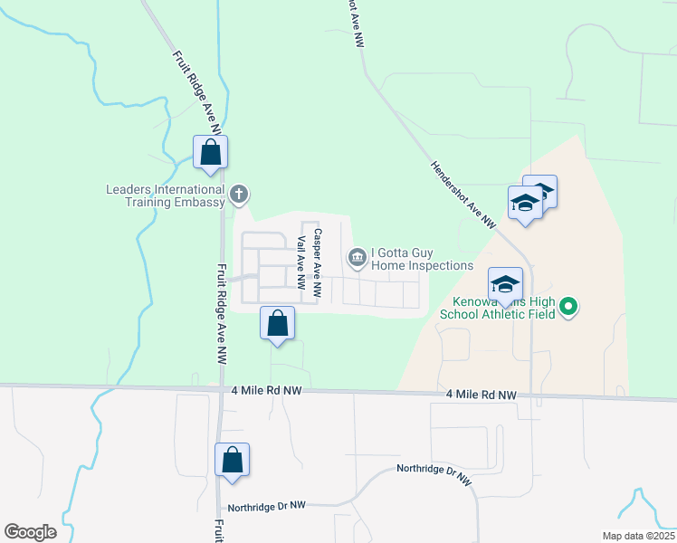 map of restaurants, bars, coffee shops, grocery stores, and more near 3840 Nordic Lane Northwest in Grand Rapids