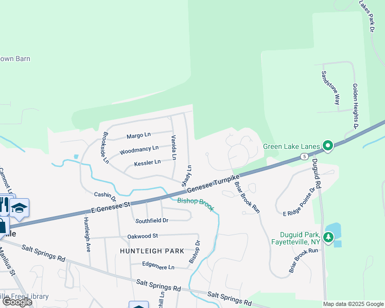 map of restaurants, bars, coffee shops, grocery stores, and more near 117 Shady Lane in Fayetteville