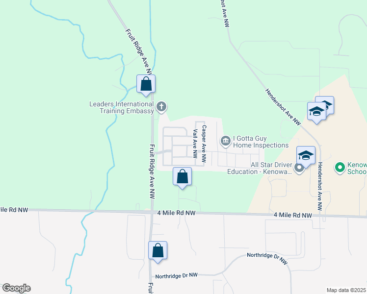 map of restaurants, bars, coffee shops, grocery stores, and more near 3733 Saint Moritz Street Northwest in Grand Rapids