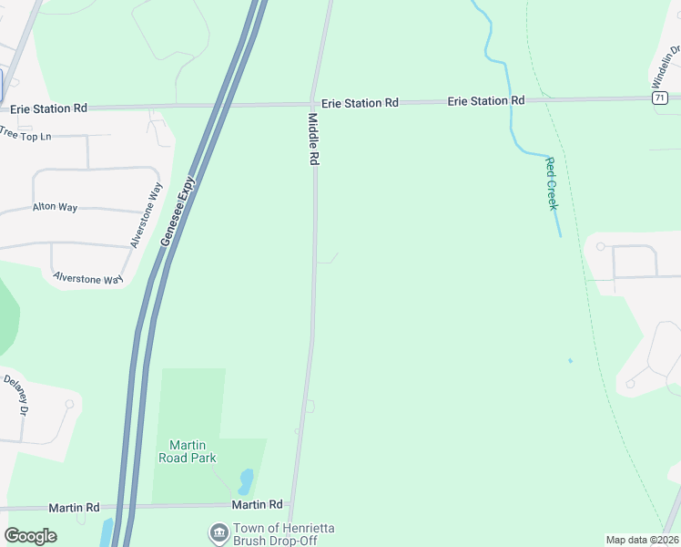 map of restaurants, bars, coffee shops, grocery stores, and more near 1026 Middle Rd in Rush