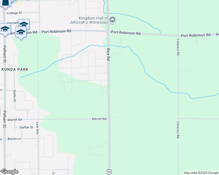 map of restaurants, bars, coffee shops, grocery stores, and more near 1311 Rice Road in Welland