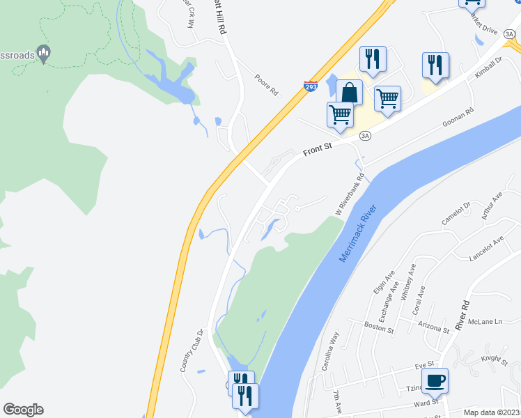 map of restaurants, bars, coffee shops, grocery stores, and more near 3 Northbrook Drive in Manchester