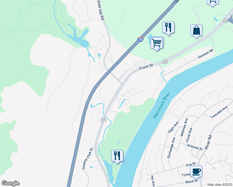 map of restaurants, bars, coffee shops, grocery stores, and more near 59 Old Hackett Hill Road in Manchester