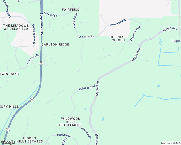 map of restaurants, bars, coffee shops, grocery stores, and more near N4W31041 Cherokee Trail in Waukesha
