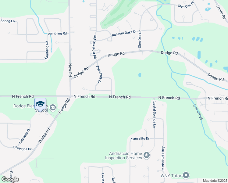 map of restaurants, bars, coffee shops, grocery stores, and more near 19 Huntingwood Drive in East Amherst