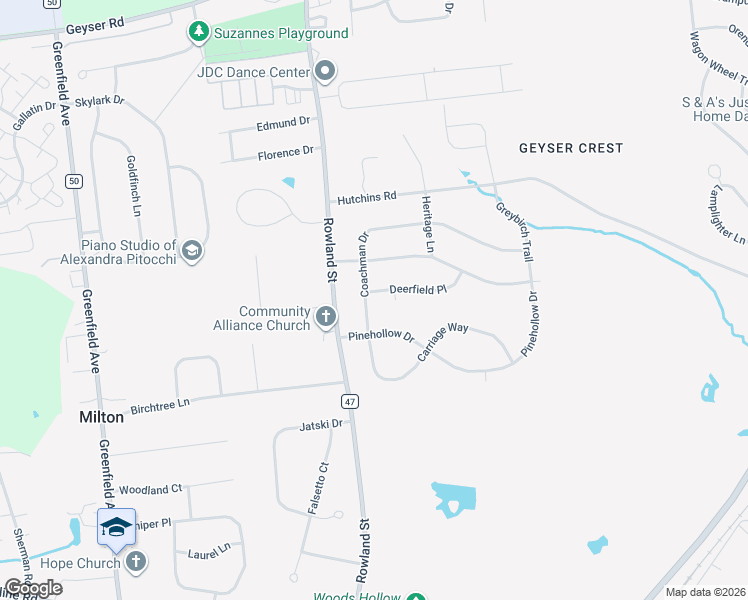 map of restaurants, bars, coffee shops, grocery stores, and more near 4 Coachman Drive in Ballston Spa