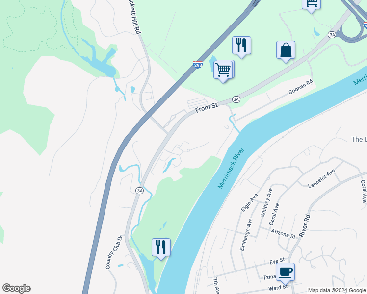 map of restaurants, bars, coffee shops, grocery stores, and more near 11 Northbrook Drive in Manchester