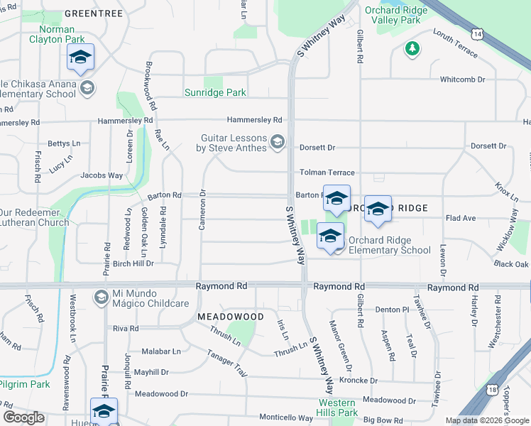 map of restaurants, bars, coffee shops, grocery stores, and more near 5718 Crabapple Lane in Madison