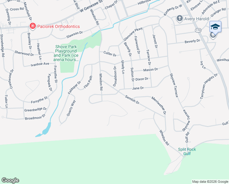 map of restaurants, bars, coffee shops, grocery stores, and more near 110 Semloh Dr in Syracuse