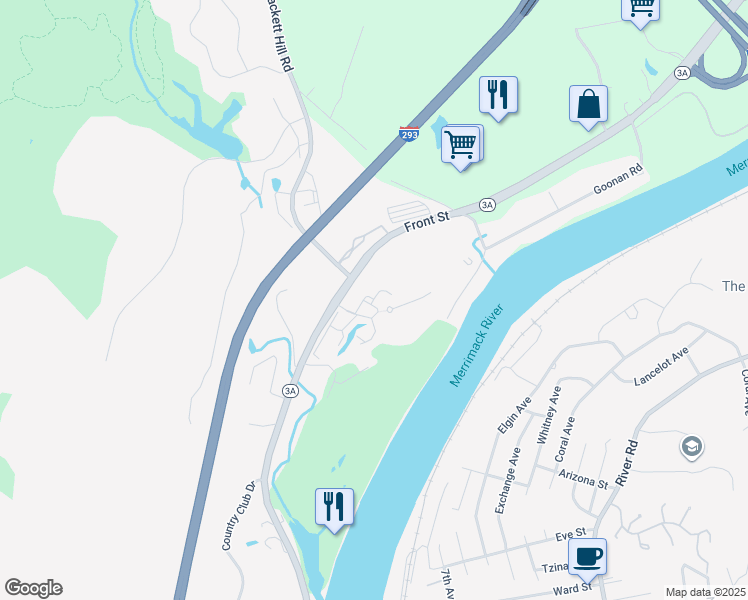 map of restaurants, bars, coffee shops, grocery stores, and more near 11 Northbrook Drive in Manchester