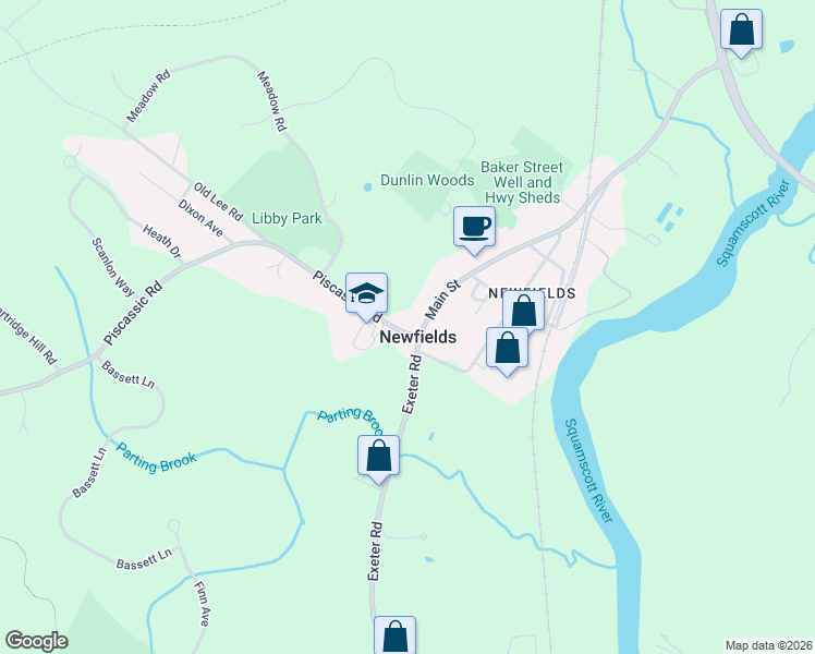 map of restaurants, bars, coffee shops, grocery stores, and more near in Newfields