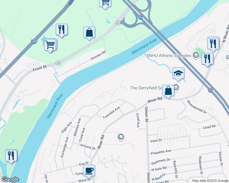 map of restaurants, bars, coffee shops, grocery stores, and more near 58 Arthur Avenue in Manchester
