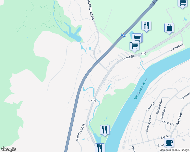 map of restaurants, bars, coffee shops, grocery stores, and more near 59 Old Hackett Hill Road in Manchester