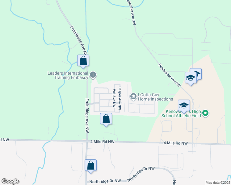 map of restaurants, bars, coffee shops, grocery stores, and more near 3834 Squaw Valley Lane Northwest in Grand Rapids