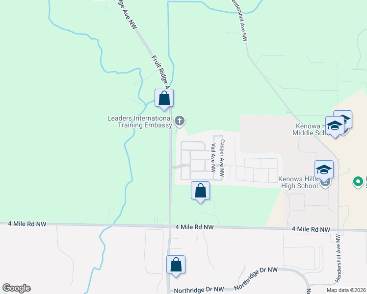 map of restaurants, bars, coffee shops, grocery stores, and more near 3742 Sun Valley Street Northwest in Grand Rapids