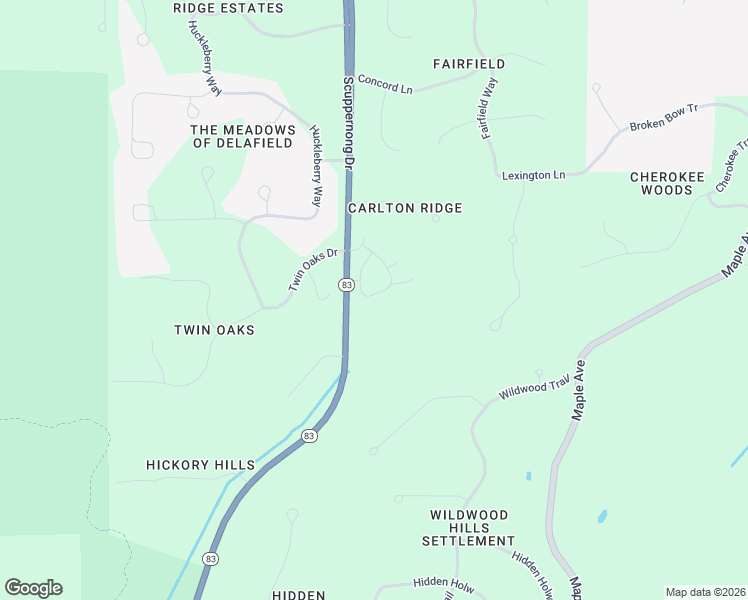 map of restaurants, bars, coffee shops, grocery stores, and more near N3W31415 Lara Lane in Delafield