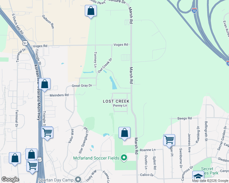 map of restaurants, bars, coffee shops, grocery stores, and more near 5406 Yesterday Drive in Madison