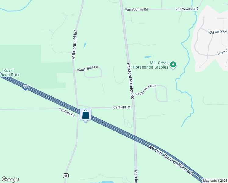 map of restaurants, bars, coffee shops, grocery stores, and more near 14 Mandalay Ridge in Pittsford