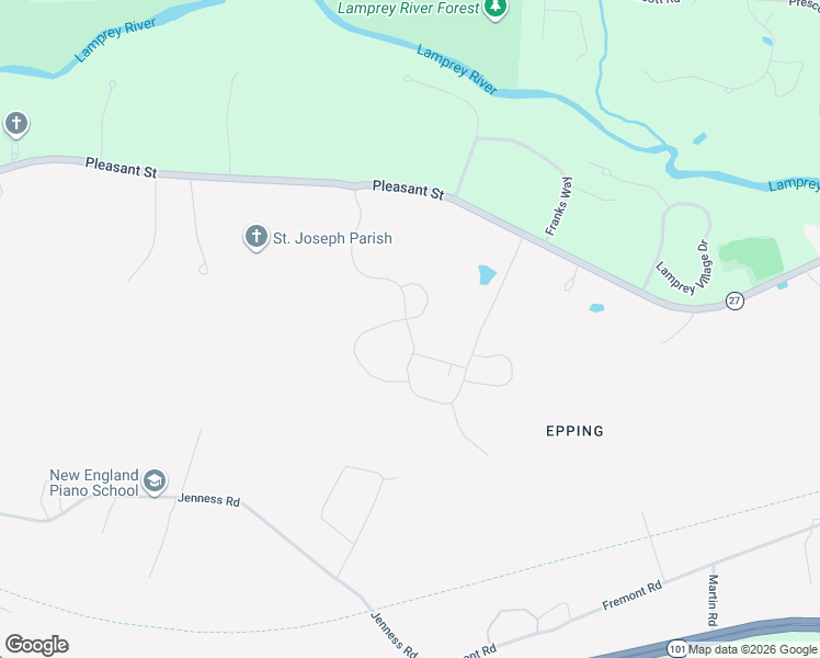 map of restaurants, bars, coffee shops, grocery stores, and more near 176 Pleasant Street in Epping