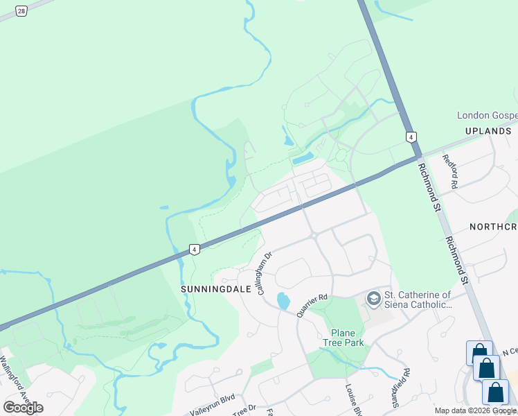 map of restaurants, bars, coffee shops, grocery stores, and more near 259 Sunningdale Road West in London