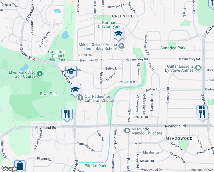 map of restaurants, bars, coffee shops, grocery stores, and more near 6322 Jacobs Way in Madison