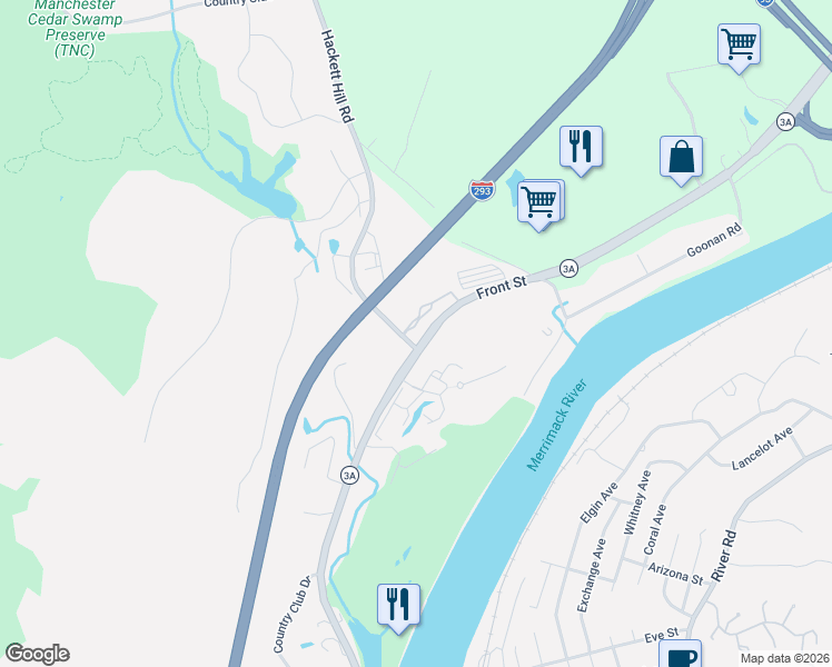 map of restaurants, bars, coffee shops, grocery stores, and more near in Manchester