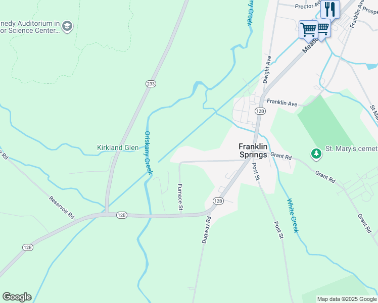 map of restaurants, bars, coffee shops, grocery stores, and more near 52 Furnace Street in Clinton