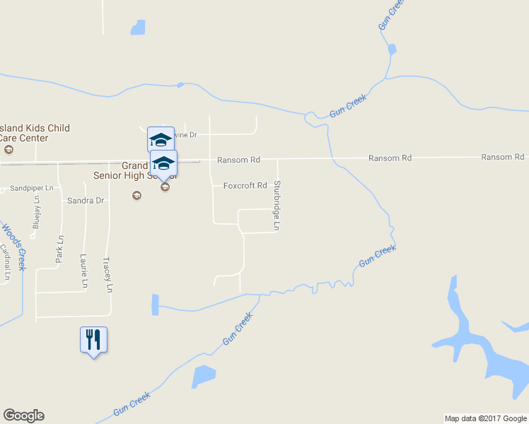 map of restaurants, bars, coffee shops, grocery stores, and more near 25 Windham Lane in Grand Island