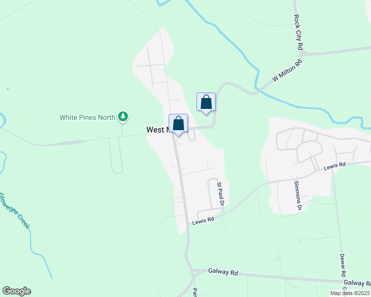 map of restaurants, bars, coffee shops, grocery stores, and more near 156 West Milton Road in Ballston Spa