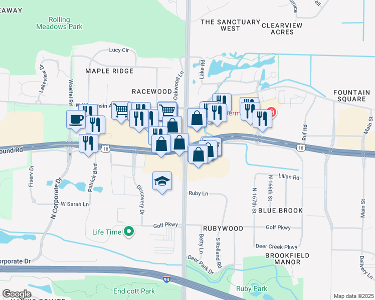 W Bluemound Rd & N Calhoun Rd, Brookfield WI Walk Score