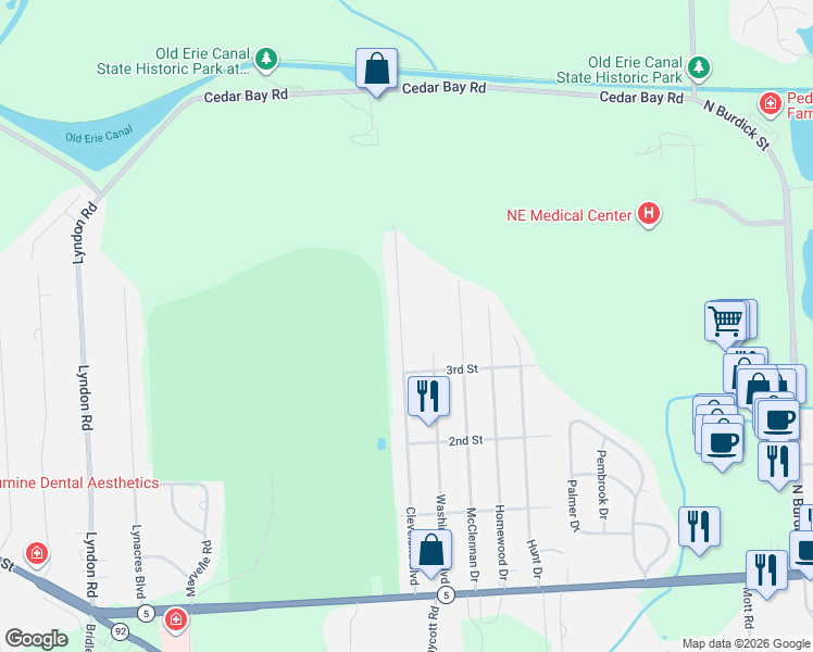 map of restaurants, bars, coffee shops, grocery stores, and more near 416 Cleveland Boulevard in Fayetteville
