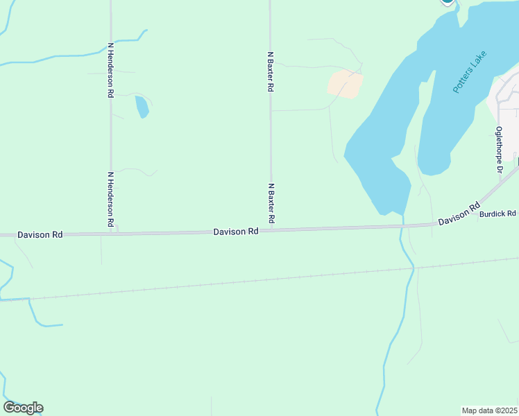 map of restaurants, bars, coffee shops, grocery stores, and more near 2037 North Baxter Road in Davison