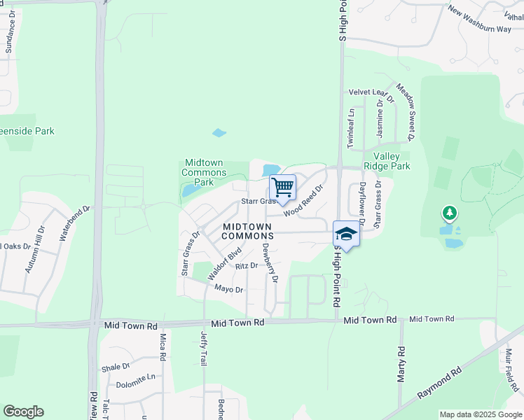map of restaurants, bars, coffee shops, grocery stores, and more near 1406 Dewberry Drive in Madison