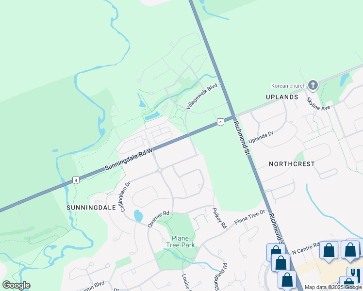 map of restaurants, bars, coffee shops, grocery stores, and more near in London