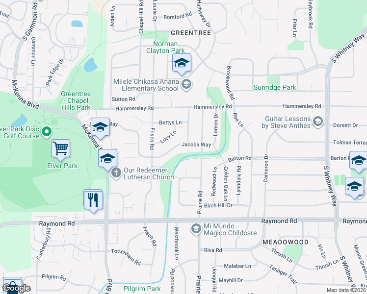map of restaurants, bars, coffee shops, grocery stores, and more near 6301 Jacobs Way in Madison
