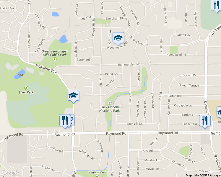 map of restaurants, bars, coffee shops, grocery stores, and more near 6322 Jacobs Way in Madison