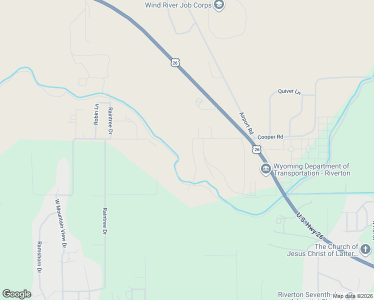 map of restaurants, bars, coffee shops, grocery stores, and more near 1130 Hilltop Drive in Riverton