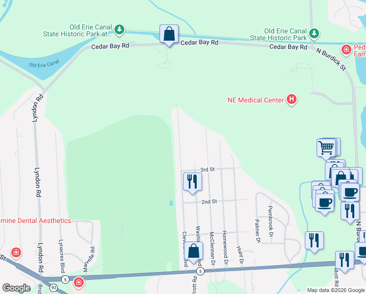 map of restaurants, bars, coffee shops, grocery stores, and more near 416 Cleveland Boulevard in Fayetteville