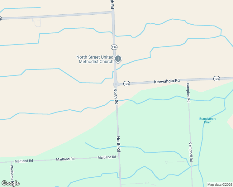 map of restaurants, bars, coffee shops, grocery stores, and more near 4384 North Road in North Street