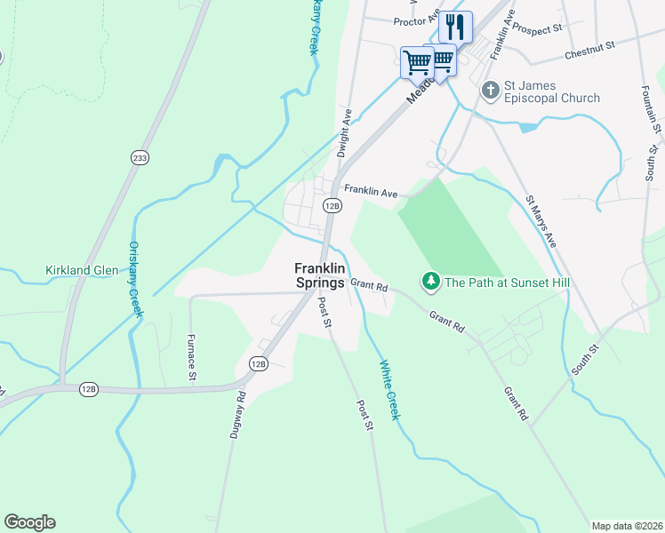 map of restaurants, bars, coffee shops, grocery stores, and more near in Franklin Springs